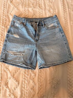 American Eagle Outfitters Light Wash Distressed Denim Shorts